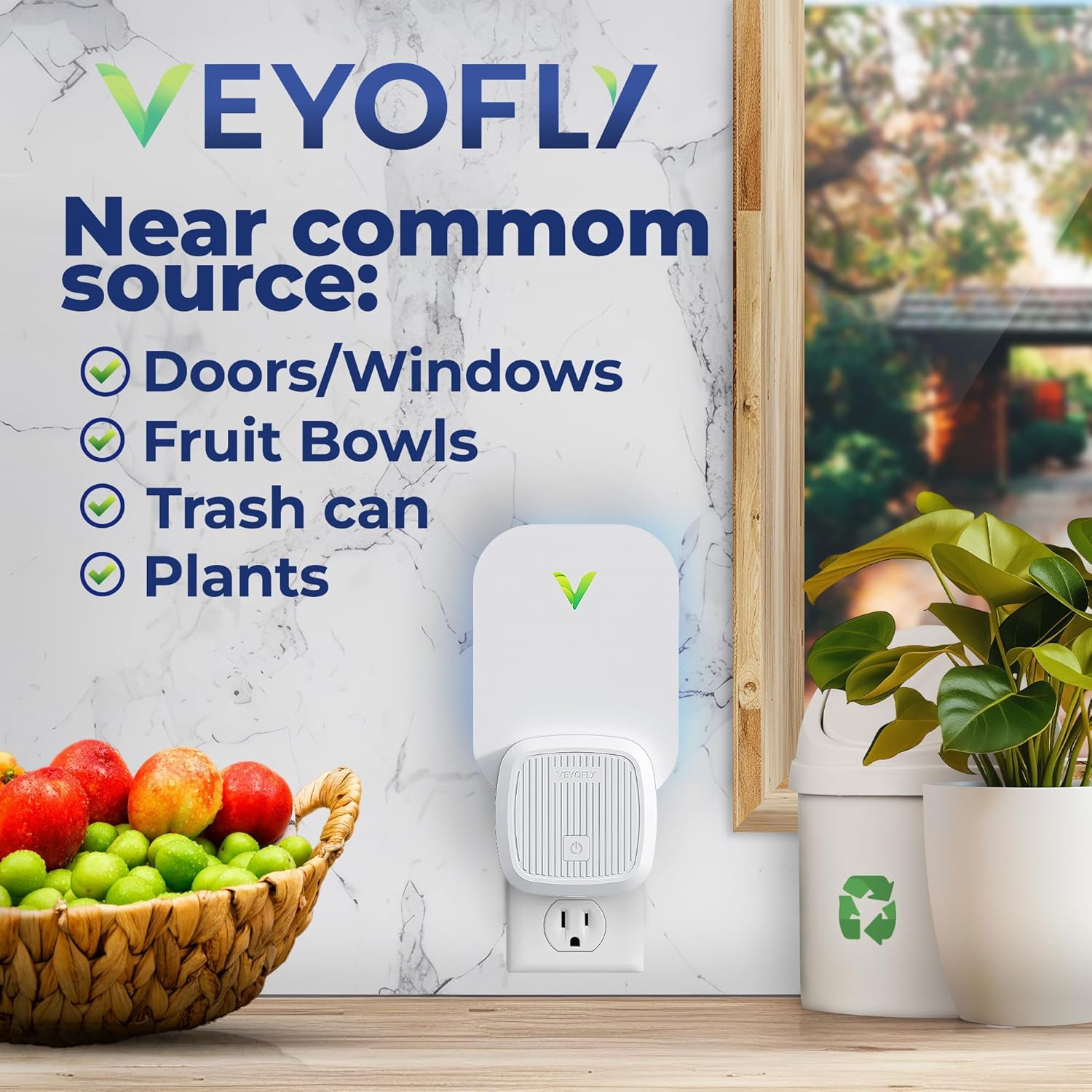 VEYOFLY Fly Trap Indoor, Fruit Fly Traps for Indoors Flying Insect (2 Device + 4 Refills) Gnat Traps for House Indoor, Bug Zapper Indoor, Gnat Killer Catcher & Fruit Fly Killer Light Plug in