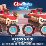 JOYIN 3 Pack Monster Truck Toy - Motion Activated Light Up Cars for Toddlers - Monster Glow Rover LED Wheels - Baby Boy Toys - Press and Go Dinosaur Trucks for Kids Boy Birthday Gifts