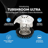 TubShroom Ultra Revolutionary Bath Tub Drain Protector Hair Catcher/Strainer/Snare, Stainless Steel, Stainless Combo