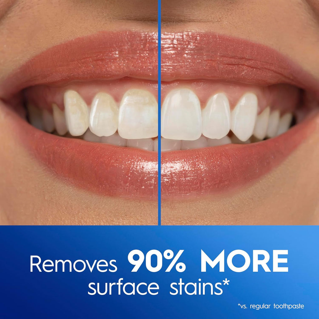 Crest 3D White Advanced Luminous Mint Teeth Whitening Toothpaste, Crest Toothpaste, 3.7 oz Pack of 4 - Helps Remove Surface Stains, Whitens Teeth, Strengthens Tooth Enamel, Protects Against Cavities