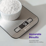 Etekcity Food Kitchen Scale, Digital Grams and Ounces for Weight Loss, Baking, Cooking, Keto and Meal Prep, LCD Display, Medium, 304 Stainless Steel
