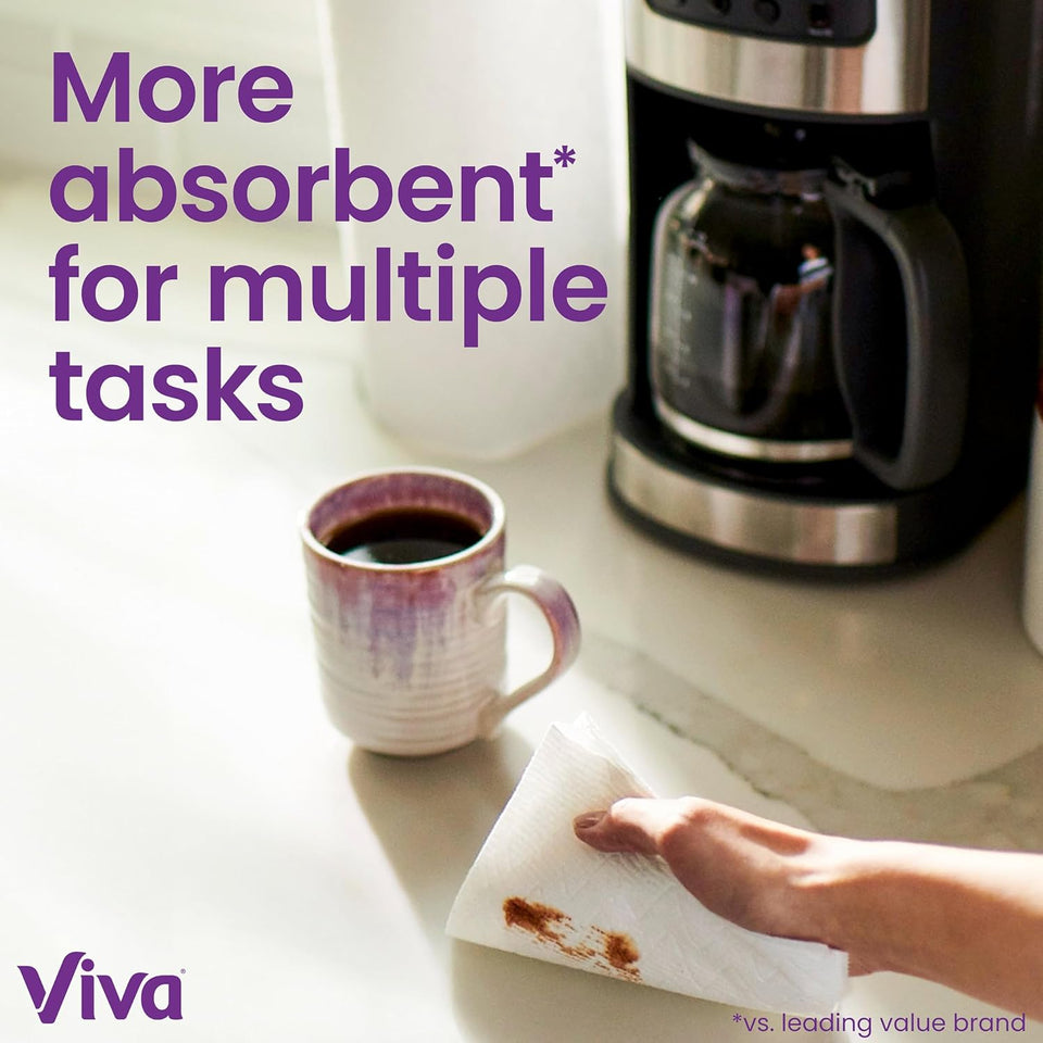 Viva Multi-Surface Cloth Paper Towels, 24 Double Rolls, 110 Sheets Per Roll (4 Packs of 6) - PureLivingMart