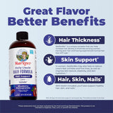 MARYRUTH'S Daily Liquid Hair Formula | With 500 mg SesZenBio™ + 2,500 mcg Biotin | Vitamin C | Thicker, Stronger Hair for Women | Hair, Skin, & Nail Health | Collagen Production | 16 Fl Oz