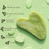 BAIMEI IcyMe Gua Sha & Jade Roller Facial Tools Face Roller and Gua Sha Set for PLffiness and Redness Reducing Skin Care Routine, Self Care for Men Women - Green