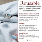 Pro Size Polishing Cleaning Cloth Made in USA for Gold, Silver, Platinum. PLre Cotton Eco Friendly Tarnish Remover Cleaner Large 11 x 14 Inch. Shines Jewelry Like New. Cleans Coins Watches Silverware