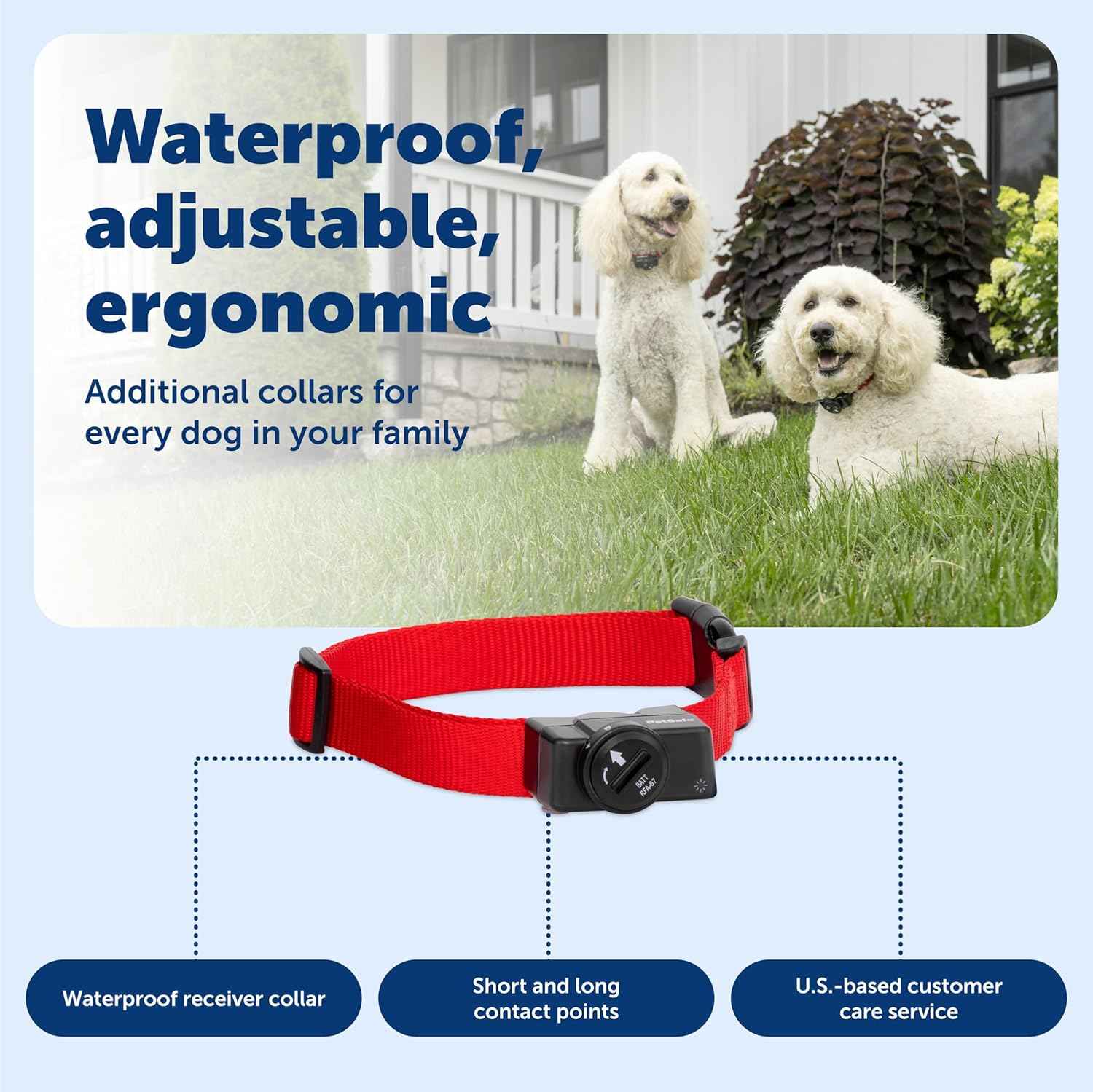 PetSafe Wireless Pet Containment System Receiver Collar - Battery-Operated & Waterproof - Adjustable Receiver Collar with 5 Correction Levels - for Dogs 5lb+