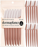 Kitsch Dermaplane Razor for Women Face – Face Razors for Women & Men, Eye Brow Razors & Face Shaver – Exfoliating Facial Razor & Dermaplaner as Skin Care Tool for Smoother Skin - Terracotta, 12 pcs