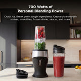 Ninja Fit Compact Personal Blender, Portable Blender for-Smoothies, Shakes, Food Prep, and Frozen Blending, 700-Watt Base, (2) 16-oz. Cups and Spout Lids, Black QB3001SS