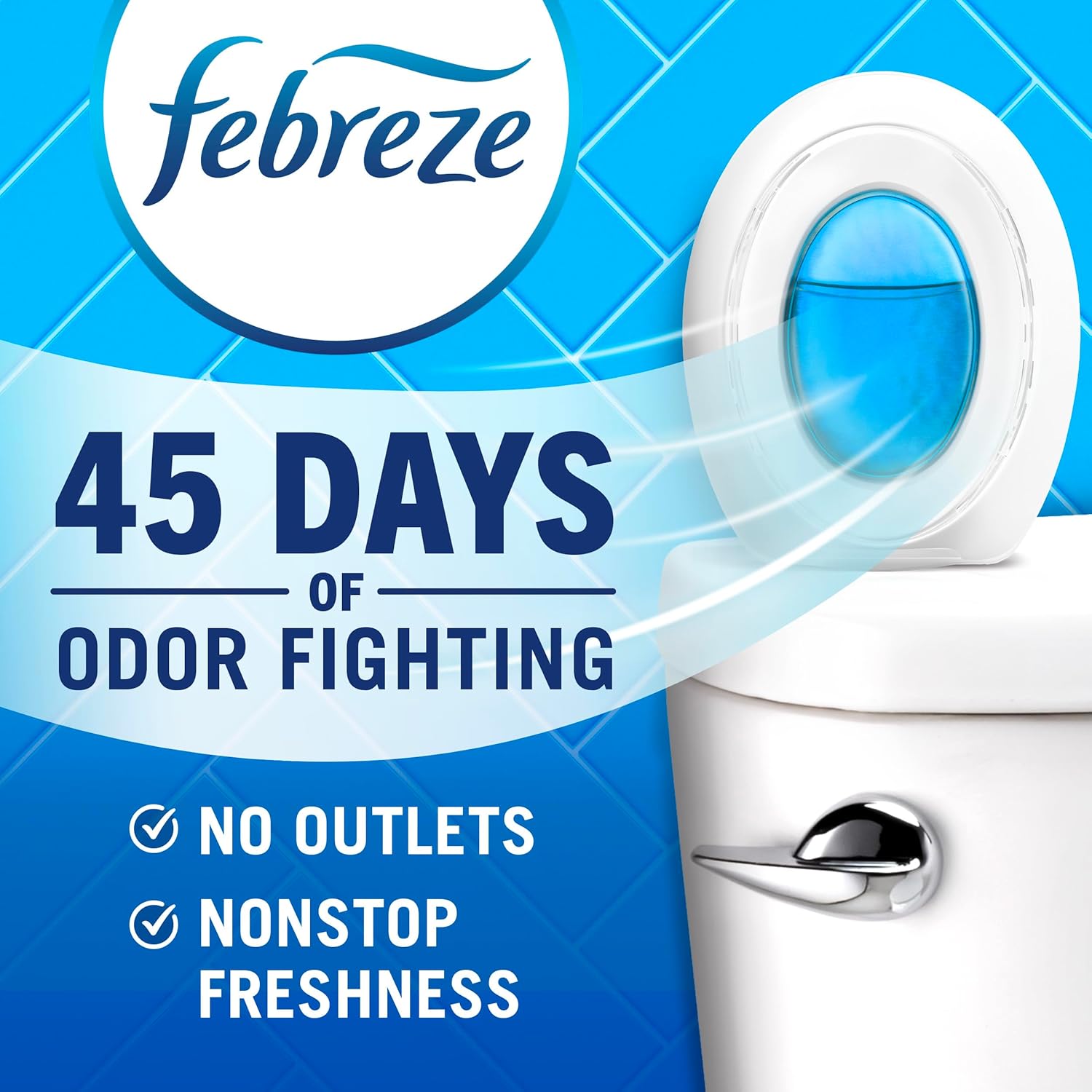 Febreze Bathroom Air Freshener, Odor-Fighting, Plug-In Alternative, Air Fresheners for Home, Bathroom and Kitchen, Closet, Pet & Litter Box Odor Fighter, Gain Original Scent, Multicolor, 4 Count