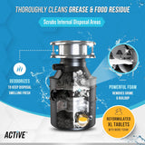 Garbage disposal cleaner tablets, foaming citrus fresh, 24-pack, odor-causing residue removal, weekly maintenance