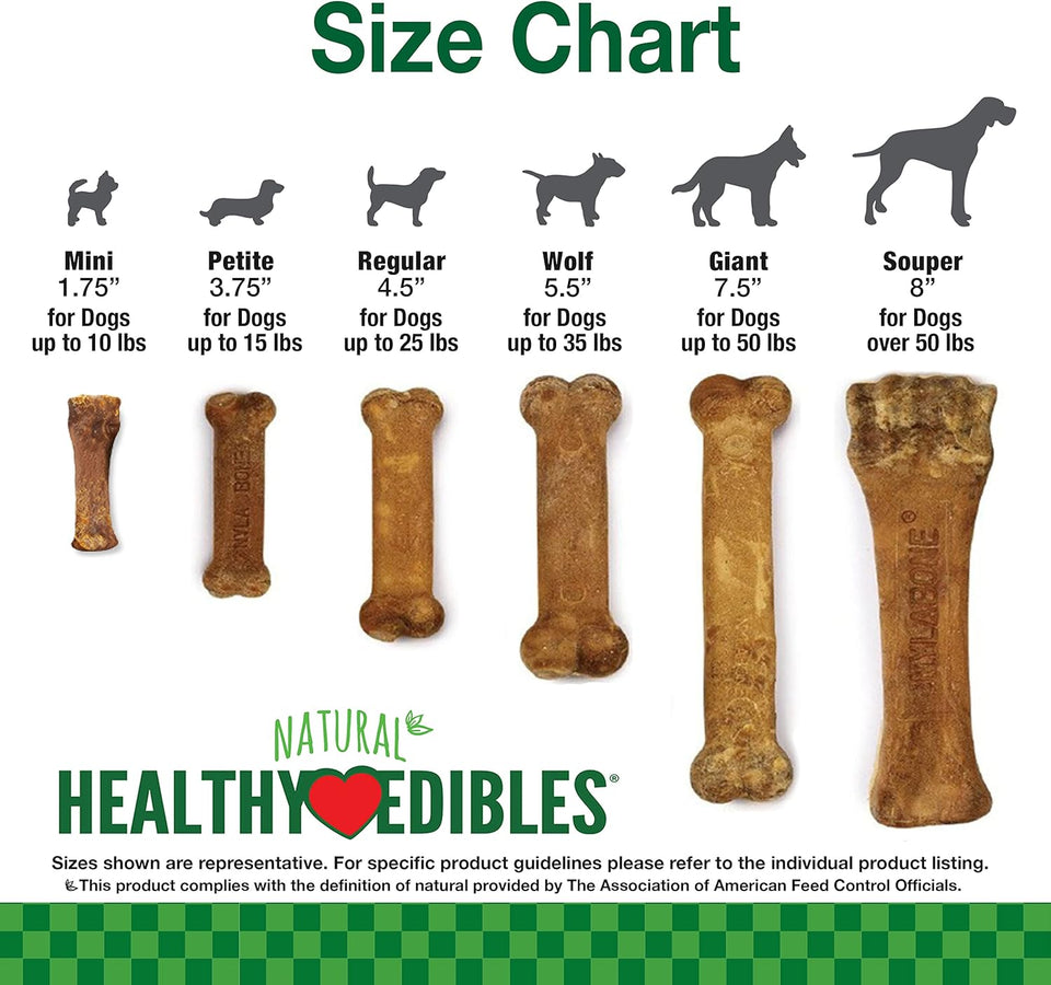 Nylabone Healthy Edibles Natural PLppy Chews Long Lasting Treats for PLppies, Roast Beef, Apple & Bacon Flavor, X-Small/Petite (3 Count)