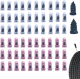 60 PCS Tire Repair Rubber Nail, Vacuum Tire Repair Kits Spiral Rubber Screws, Fast Self-Service Tool for Car, Truck, Motorcycle, Tractor Tire PLncture Repair (Black)