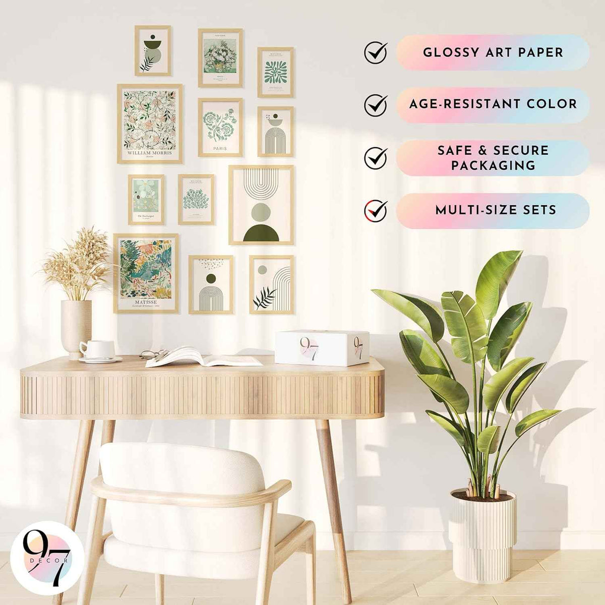 97 Decor Sage Green Room Decor Aesthetic - Sage Green Wall Decor, Sage Matisse Wall Art Prints, Green Posters Wall Collage, Pastel Aesthetic Pictures for Teen Girls Dorm Bedroom (Unframed)