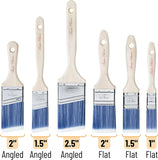 Bates- Paint Brushes, 6 Pack, Treated Wood Handle, Paint Brushes for Walls, Stain, Furniture
