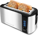 Elite Gourmet ECT1027G Cool-Touch 2 Slice Toaster, 6 Toast Settings & Cancel Function, Extra Wide 1.25‰۝ Slots Easily Fits Breads, English Muffins, Bagels & Waffles, Gunmetal Gray