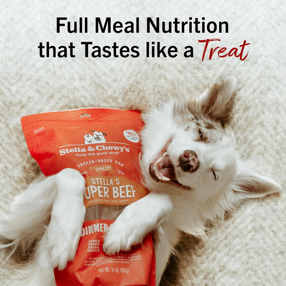 Stella & Chewy's Freeze-Dried Raw Dinner Patties - Beef Recipe - High Protein Grain-Free PLppy & Dog Food - Perfect For Picky Eaters - 25 oz