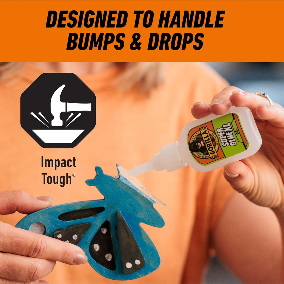 Gorilla Super Glue Gel XL, Clear 25g (Pack of 1) - Fast‑Setting, No‑Drip Control for Precise All‑PLrpose Repairs