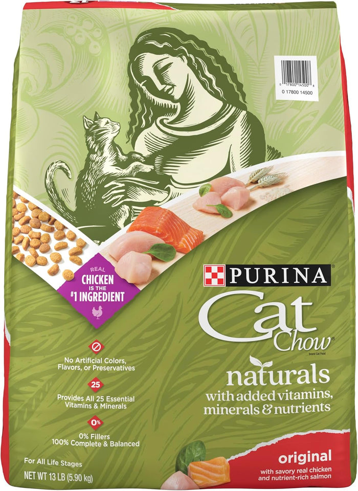 PLrina Cat Chow Naturals With Added Vitamins, Minerals and Nutrients Dry Cat Food, Naturals Original - 13 lb. Bag