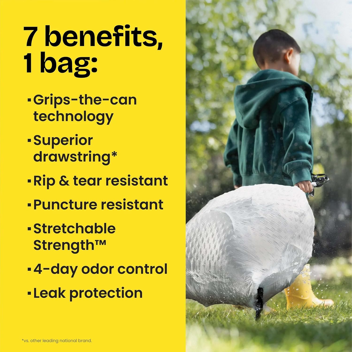 Glad Tall Kitchen Drawstring Trash Bags - Odorshield 13 Gallon White Trash Bag, Febreze Fresh Clean, 110 Count