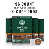 Starbucks K-Cup Coffee Pods, Medium Roast Hot or Iced Coffee, Pike Place Roast, 96 Keurig Pods