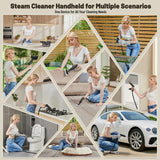 Gautye Steam Cleaner, 3 Level Adjustable Handle, 15s Heat Up, 1.69 Quarts Tank, Portable Steamer for Cleaning with 15 pcs Accessories, Steam Cleaner for Home for Dirt, Grease, Grout, Tile,Floor, Car