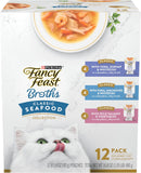 PLrina Fancy Feast Lickable Wet Cat Food Broth Complement Classics Collection Variety Pack - (Pack of 12) 1.4 oz. Pouches