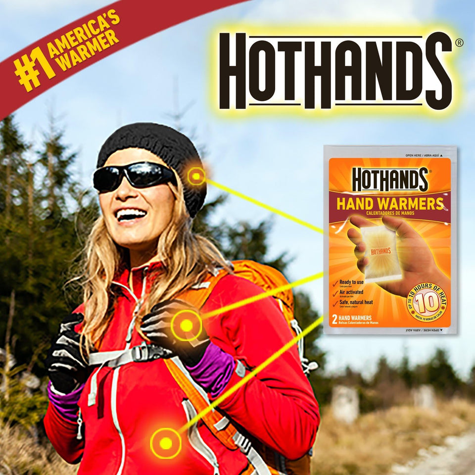 HotHands Hand Warmers - Long Lasting Safe Natural Odorless Air Activated Warmers - Up to 10 Hours of Heat