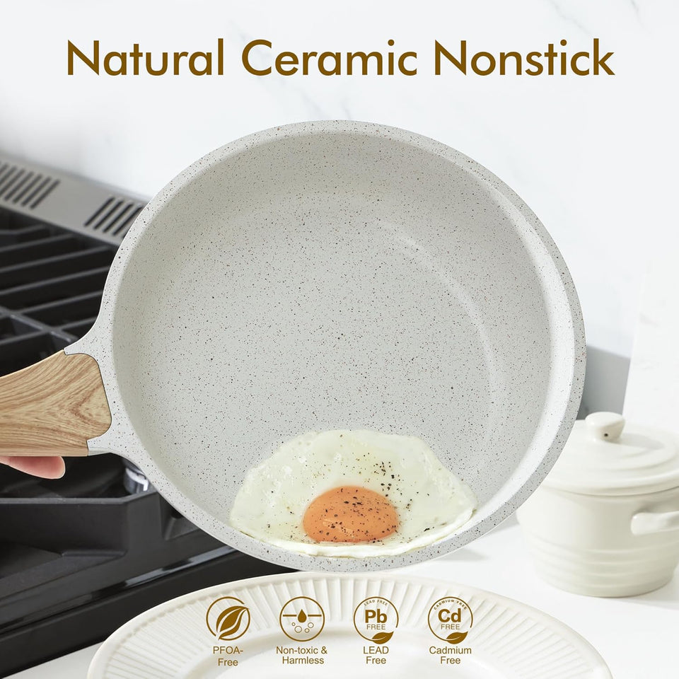 Sensarte nonstick ceramic 8-inch skillet for eggs, omelets, induction compatible