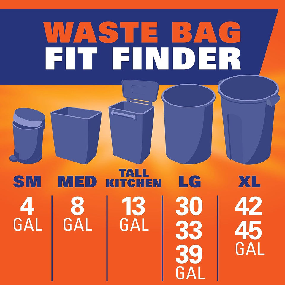 Hefty Ultra Strong 13 Gallon Trash Bags, Tall Kitchen Trash Bags 13 Gallon Size, Drawstring Closure, Continuous Odor Control, White, Lavender and Sweet Vanilla Scent, 80 Bags