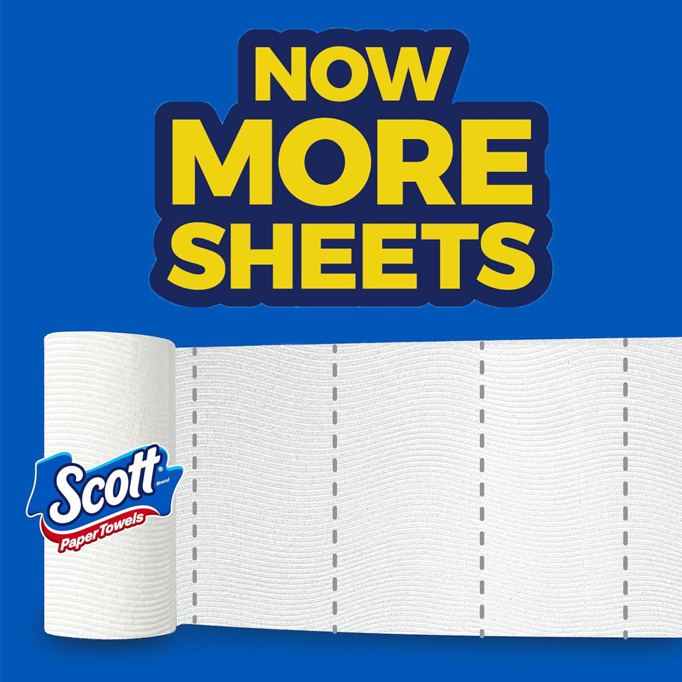 Scott Paper Towels, Choose-A-Sheet, 6 Double Rolls = 12 Regular Rolls (108 Sheets Per Roll) - PureLivingMart