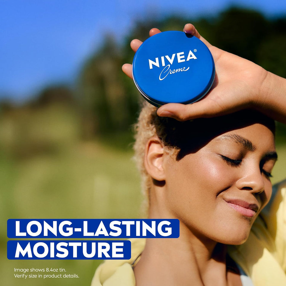 NIVEA Creme Body, Face and Hand Moisturizing Cream, German Formula, Rich Body Moisturizer with Provitamin B5, 8.4 Oz Tin