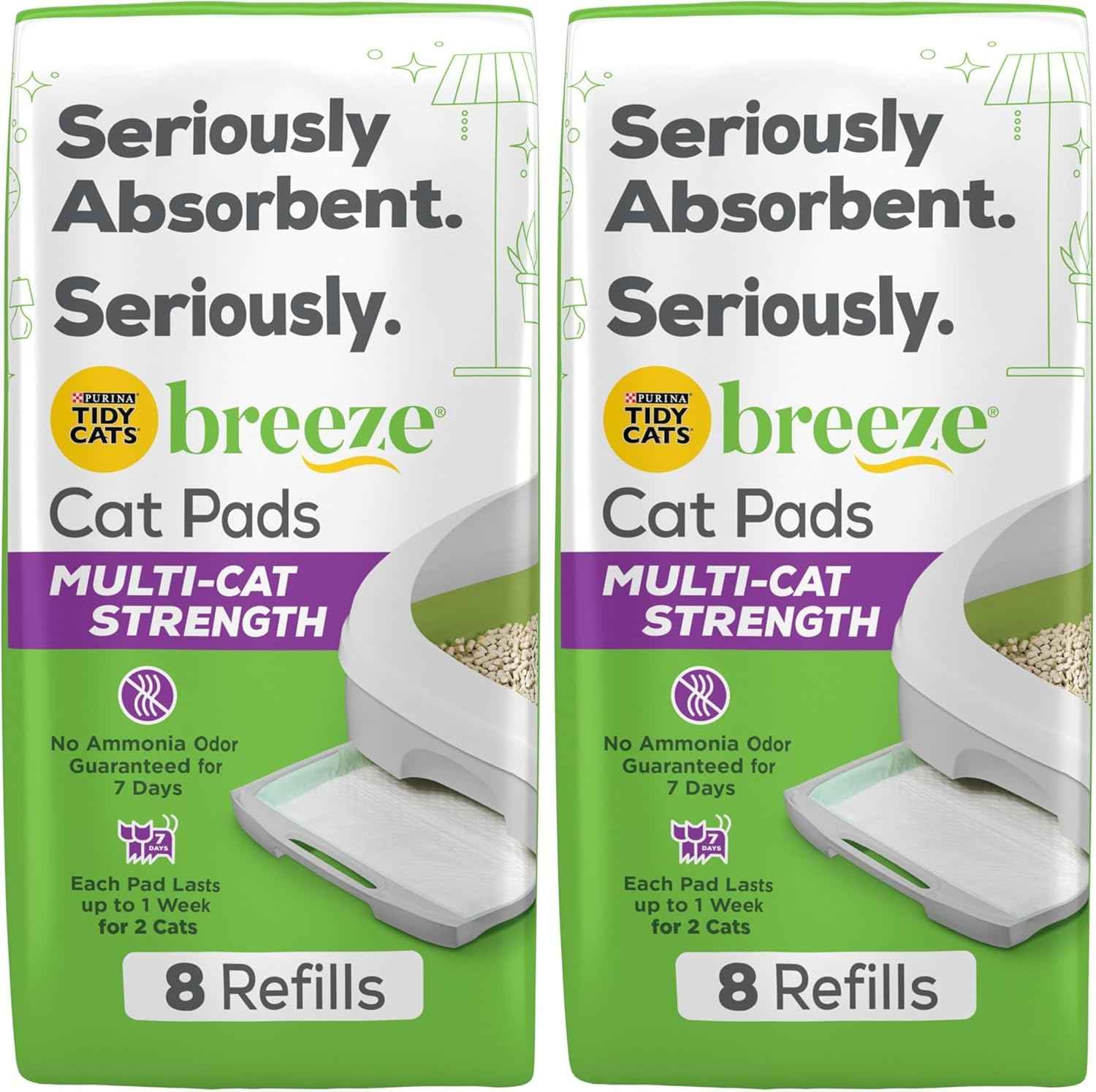 Purina Tidy Cats Cat Litter Breeze Pads Refill Pack Multi Cat Litter Pads - 8 ct. Bag