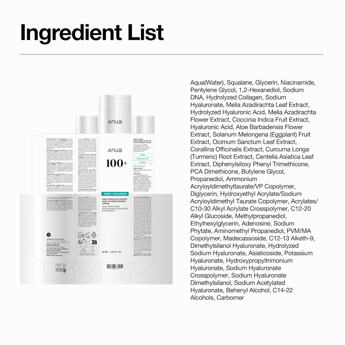 anua pdrn hyaluronic acid 100 moisturizing cream lightweight hydrating moisturizer with salmon pdrn