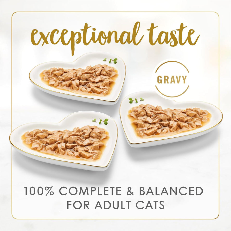 PLrina Fancy Feast Gravy Lovers Poultry and Beef Grilled Gourmet Wet Cat Food Variety Pack - (Pack of 24) 3 oz. Cans