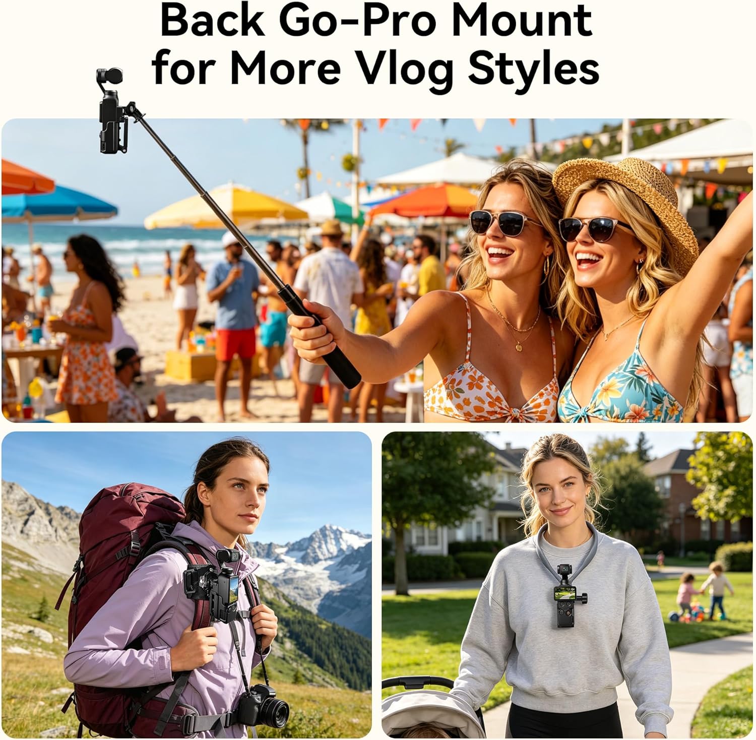 AMAZEAR Magnetic Mount Stand Compatible with DJI Osmo Pocket 4/3/Xtra Muse, Pocket4 Accessories Adapter Clamp Magnet Suction Case Holder on Desktop/Vertical Surface, 180° Adjustable Handle, Black