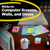 Post-it Super Sticky Notes, 24 Sticky Note Pads, 3 x 3 in., School Supplies, Office Products, 2X the Sticking Power, Supernova Neons Collection