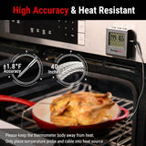 TempPro TP16 Large LCD Digital Cooking Food Meat Thermometer for Smoker Oven Kitchen BBQ Grill Thermometer Clock Timer with Stainless Steel Temperature Probe(Previously ThermoPro)