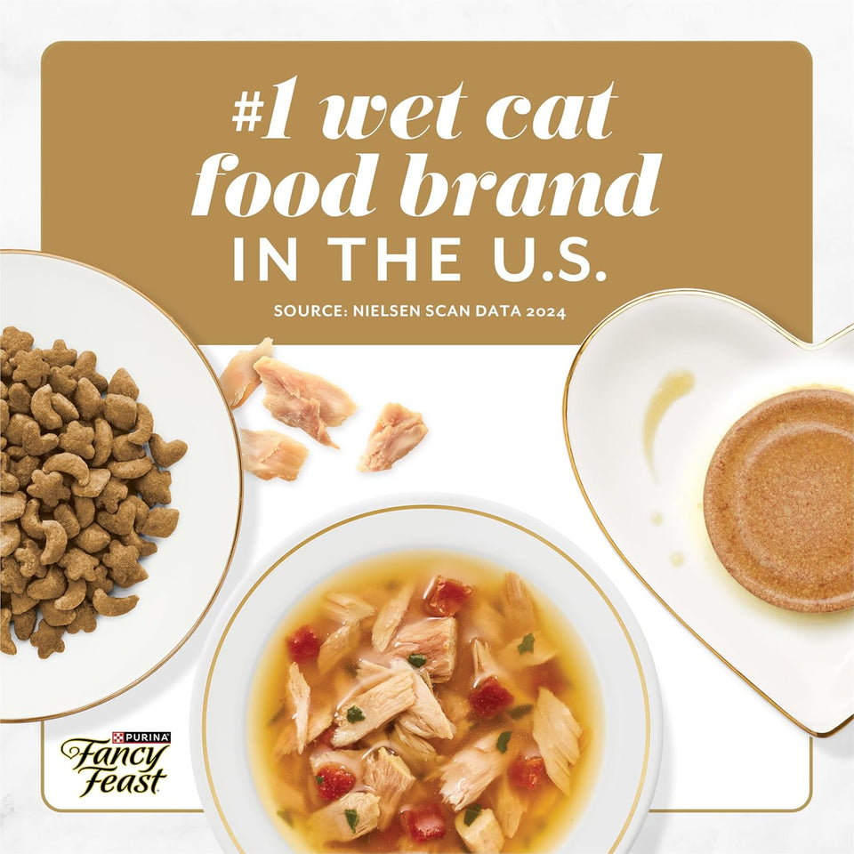 PLrina Fancy Feast Gourmet Wet Cat Food Variety Pack, Petites Gravy Collection, break-apart tubs, 48 servings - (Pack of 24) 2.8 oz. Tubs
