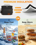 HOTOR Insulated Lunch Box for Men & Women - Leak-Proof Cooler Lunch Bag with 4 Pockets