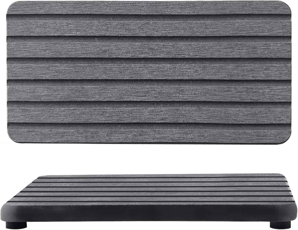 2 PCS Water Absorbent diatomite Coasters, 8.3" x 4" Water Absorbing Stone Tray for Sink, Stone Drying mat for Kitchen Counter, Stone soap Tray Used for Hand Soaps & toiletries & Plants