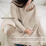 Konssy Muslin Nursing Cover for Baby Breastfeeding, Breathable 100% Cotton Breastfeeding Cover with Rigid Hoop for Mother Nursing Apron, Multi-use Carseat Canopy (Summer Wheat)