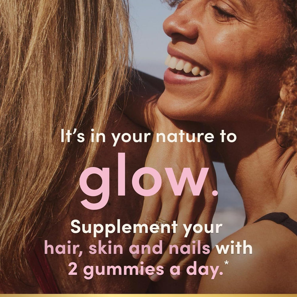 Nature's Bounty Optimal Solutions Hair, Skin & Nails Vitamin Gummies with Biotin, 2500 mcg, Strawberry, 80 Count, 40 Total Servings