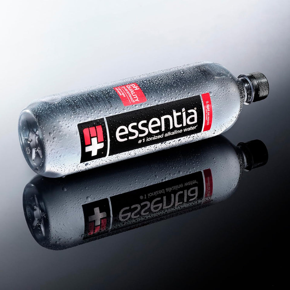 Essentia Water Bottled, Ionized Alkaline Water:99.9% PLre, Infused With Electrolytes, 9.5 pH Or Higher With A Clean, Smooth Taste, 1 Liter (Pack of 12)