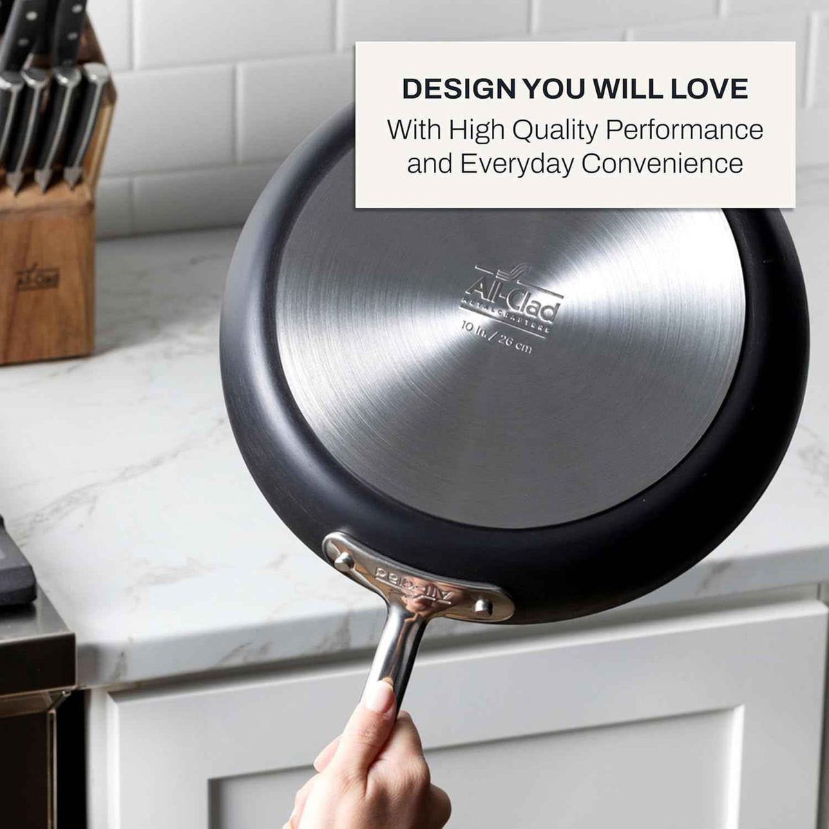 All-Clad 2-Piece Hard Anodized Non-Stick Fry Pan Set, 8-10 Inch, Induction and Oven Safe Cookware for Home Kitchen, Dishwasher Safe