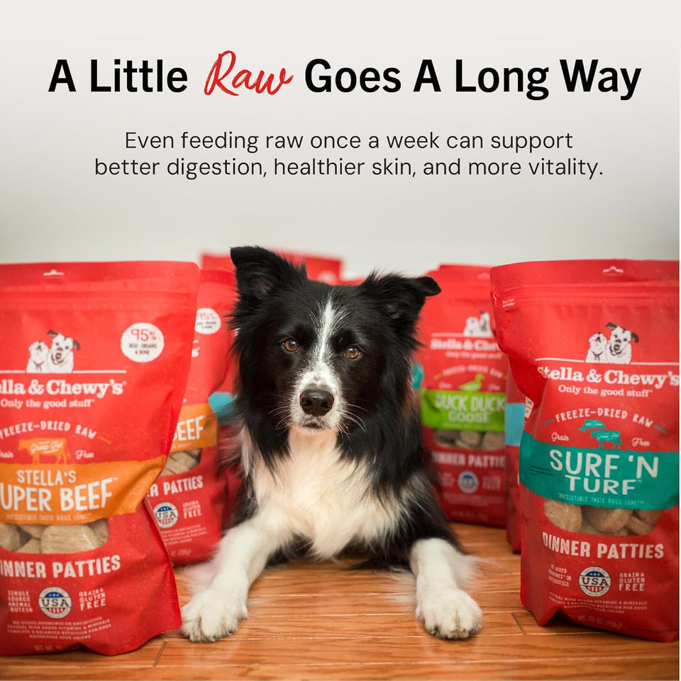 Stella & Chewy's Freeze-Dried Raw Dinner Patties - Beef Recipe - High Protein Grain-Free PLppy & Dog Food - Perfect For Picky Eaters - 25 oz