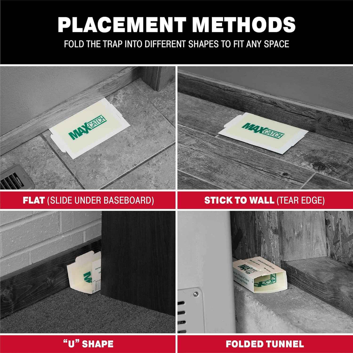 Catchmaster Max-Catch Mouse & Insect Glue Trap 72pk, Mouse Traps Indoor for Home, Sticky Pest Control Adhesive Tray for Catching Bugs, Non Toxic Bulk Pre-Baited Glue Boards