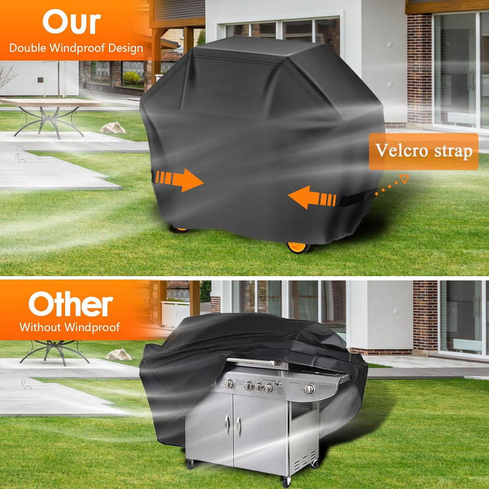 Aoretic Grill Cover, 58 inch BBQ Gas Grill Cover for Outdoor Grill, Charbroil Grill Cover Barbecue Waterproof, Anti-UV for Weber Char-Broil Monument, Dyna-glo Nexgrill SPLn Polyester