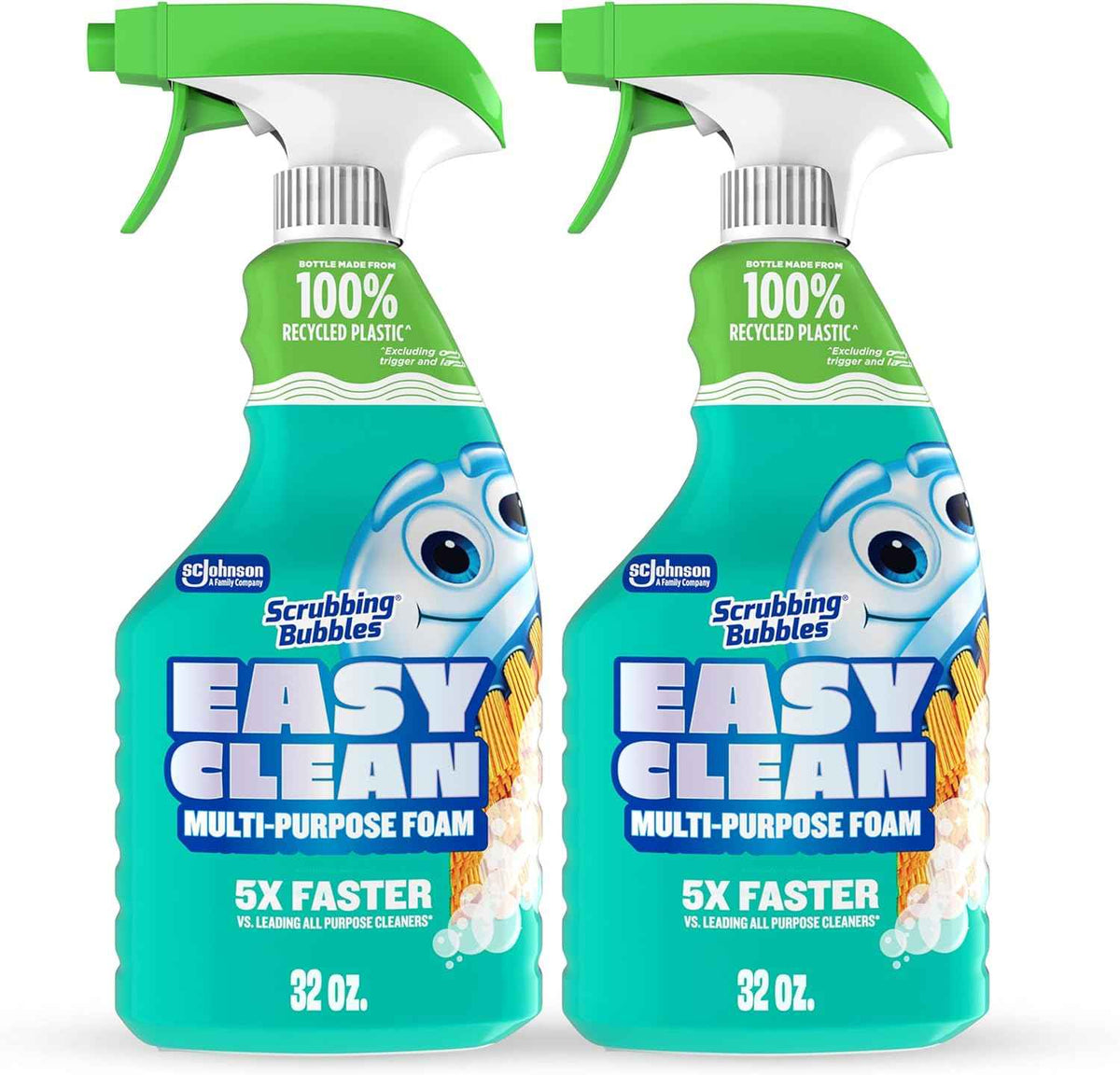 Scrubbing Bubbles Easy Clean Foaming Multipurpose Bleach-Free Bathroom Cleaner, Fast-Acting Foam Cleans Limescale, Dirt and Grime on Showers, Sinks, Toilets, Tiles, Counters, & More, 32oz Spray