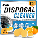 Garbage Disposal Cleaner Deodorizer Tablets, Foaming Citrus Fresh, 24-Pack