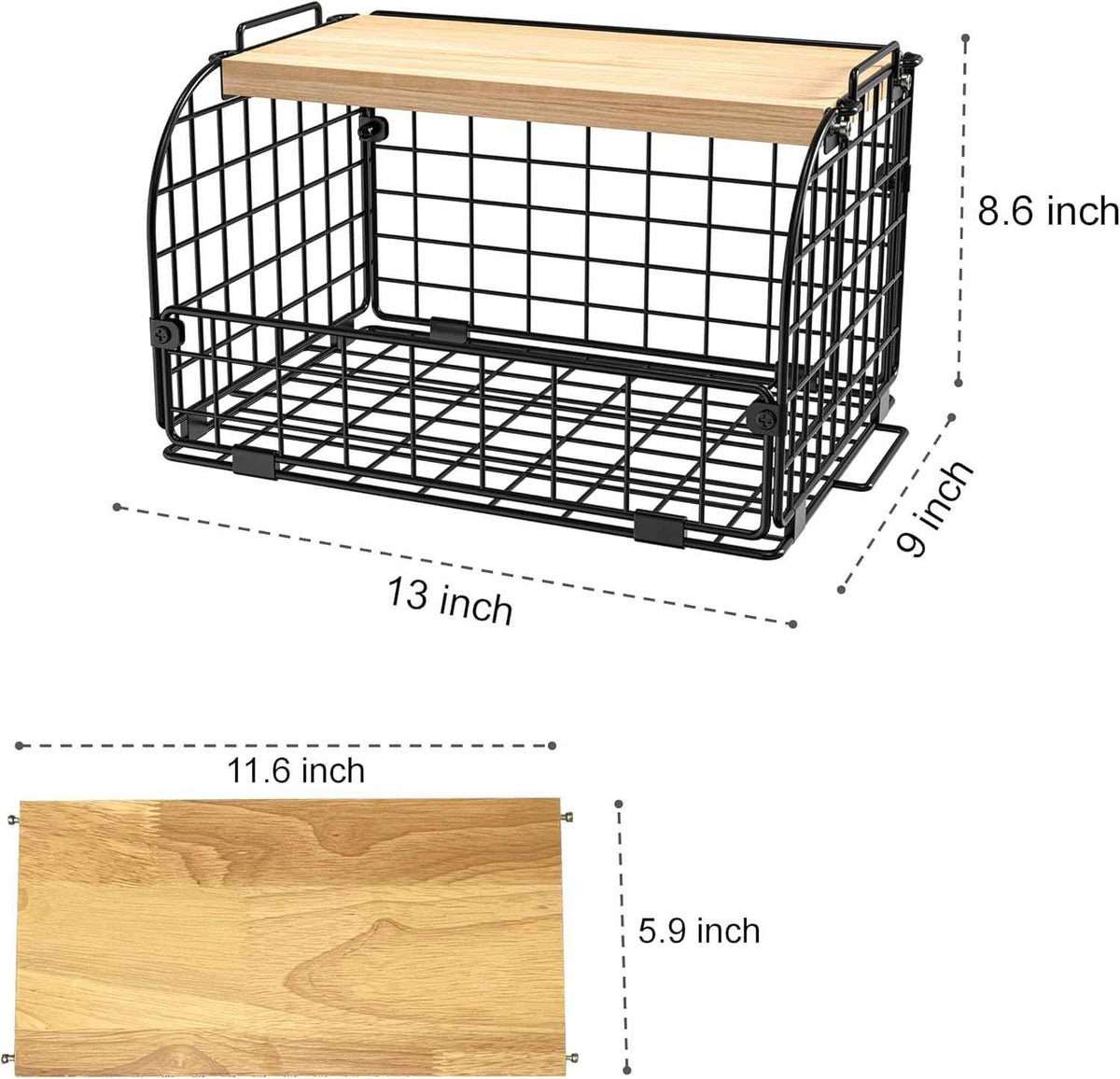 2-Set Stackable Wire Baskets with Openable Top - Versatile Kitchen, Pantry, and Countertop Organizer